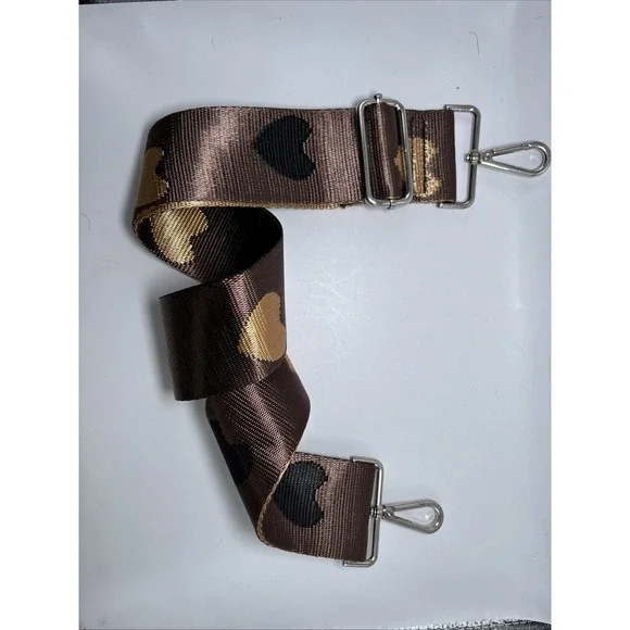 Brown/Blue Pair Adjustable Replacement Purse Crossbody Strap w/Silver Hardware - Picture 2 of 3